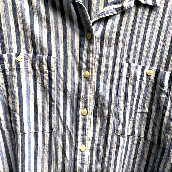 💕*NWT*SANCTUARY BOYFRIEND RELAXED BLUE STRIPED L/S BUTTON DOWN! 🎊 - Picture 9 of 15